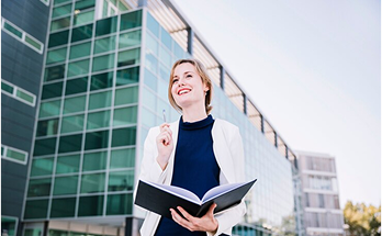 Business professional with documents